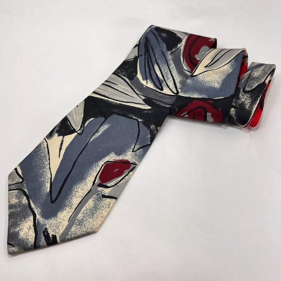 Giovanni Valentino Necktie Tie Multicolor Silk Hand Fashioned Mens - Picture 1 of 8